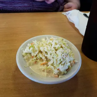 Cole slaw is delicious.