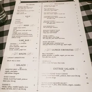 Saturday Brunch Menu