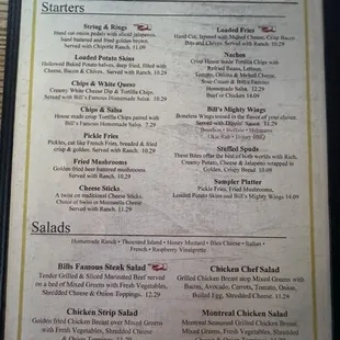 Starters and salads (Aug 2024)
