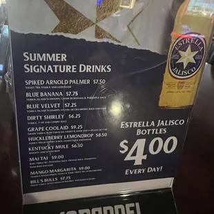 Summer drink specials