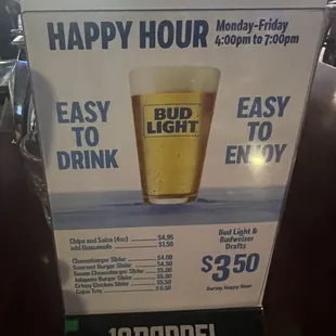 Happy Hour menu!