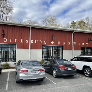 cars parked in front of the building