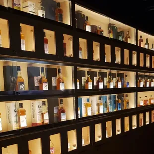 Wall of Japanese whiskey
