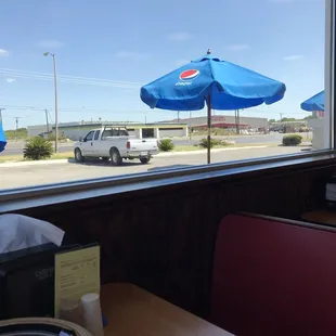 You can watch all the traffic in town from inside with these big windows.