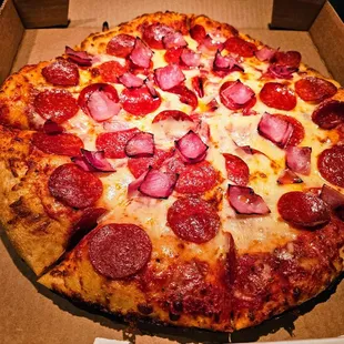 Pepperoni and ham