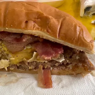 Fried egg burger (cut in half)