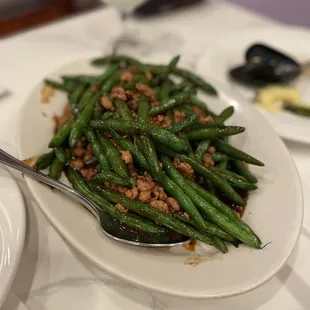 Sauteed Spicy String Bean with pork