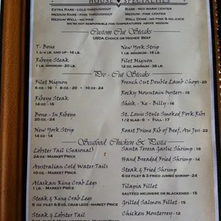menu
