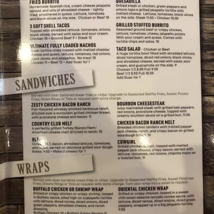 the menu