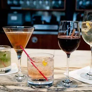 a variety of cocktails