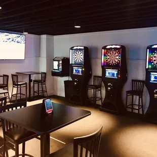 a row of arcade machines