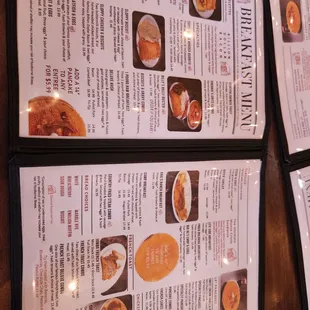 the menu of the restaurant