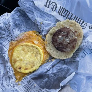 Sausage, egg, and cheese biscuit