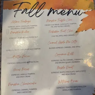 menu