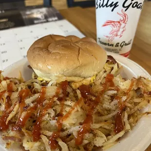 Bacon , Egg &amp; Cheese breakfast sandwich with hash browns and a coke!  Breakfast of champs!!