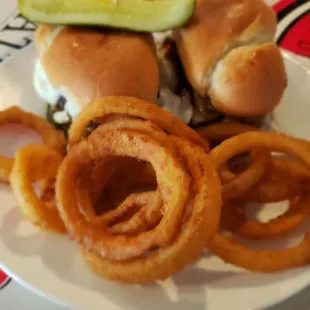 The $2 up charge onion rings are super average