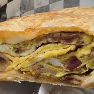 Bacon, egg, and cheese burrito