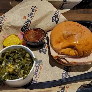 Turkey sandwich and 1 side