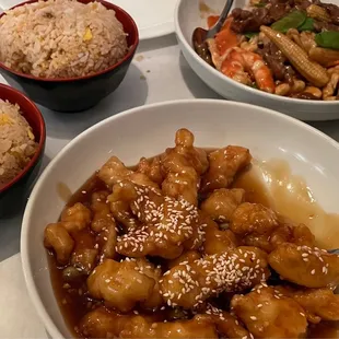 Crispy Sesame Chicken &amp; Happy Family