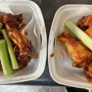 Honey BBQ and Medium wings