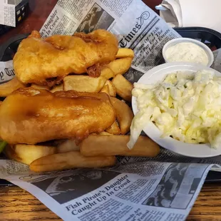 Fish and chips (I got fries instead)