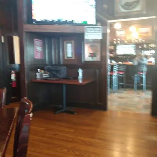 Interior of Billy O'Neal's. It's not the best shot, but gives an idea of distancing.
