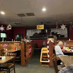 This is inside the restaurant .