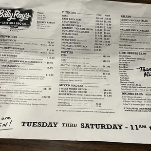 menu