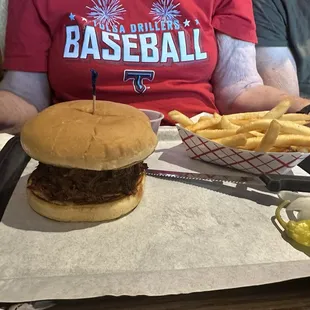 Chopped brisket sandwich