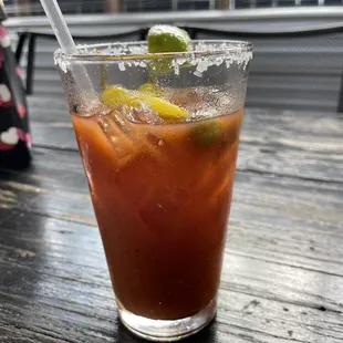 a bloody drink on a table