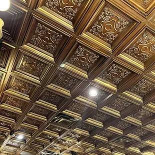 The best thing about the restaurant is its ceiling.