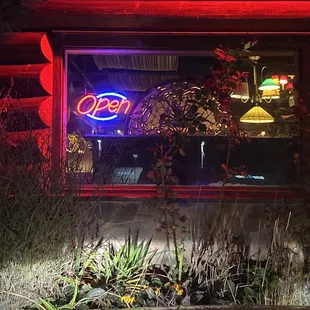 ws a neon sign in a window