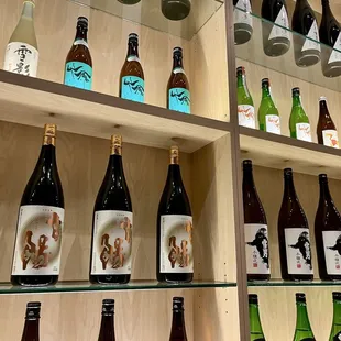 Sake choices . . This pic just a small sample of the entire wall!