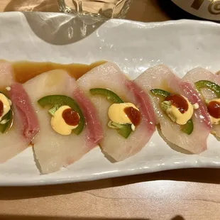 Yellowtail Tuna and Jalapeños! I bought two orders!