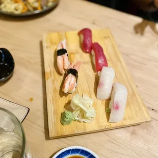 Nigiri (crab, tuna, yellowtail)