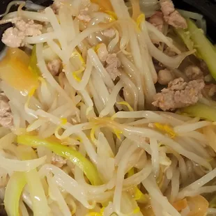 All 3 photos are the same meal. Dry chow mein noodles.