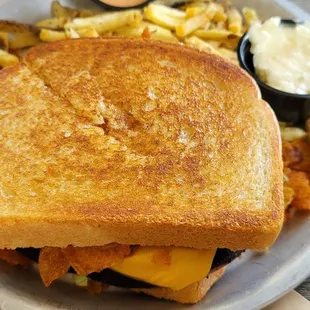 Fried bologna sandwich