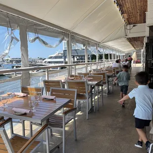 Patio with marina view
