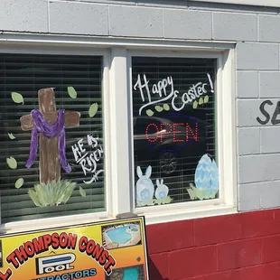 the window of the restaurant