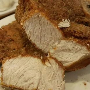 Fried pork chop, tender juicy