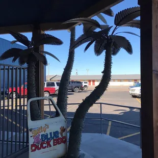 a truck with palm trees