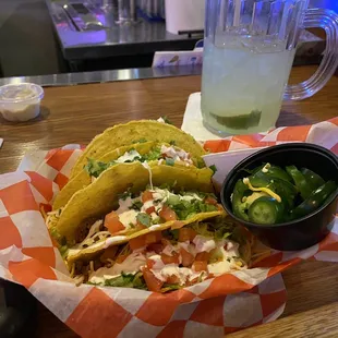 Beef tacos with jalapeños