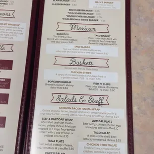 Front half of the menu. There is much more