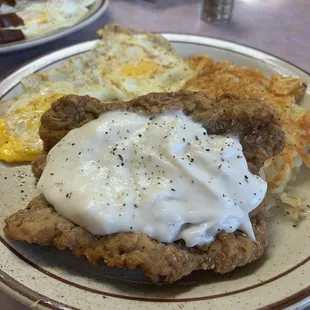 Chicken fried steak and gravy
