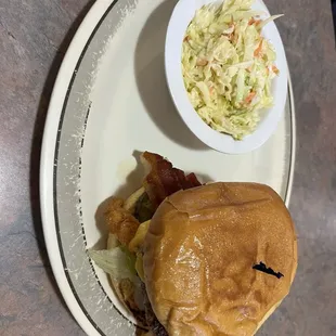 Bacon cheese burger coleslaw