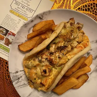 Chicken Chipotle Pita and some of the fries