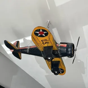 a model of a yellow airplane
