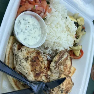 Chicken Souvlaki Platter (Not a fan)