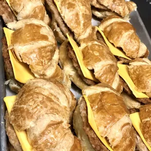 Sausage cheese croissant sandwich