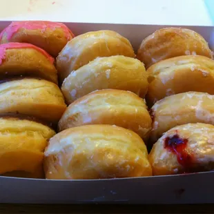 Donuts! 6 glazed 2 chocolate iced 2 strawberry iced and 2 strawberry filled